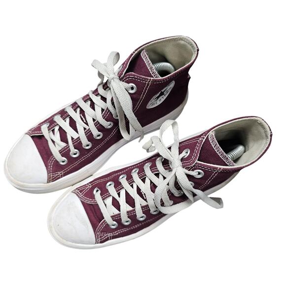 Converse Move Platform Shoes Womens 9.5 Burgundy Chuck Taylor All Star High Top - Picture 3 of 7